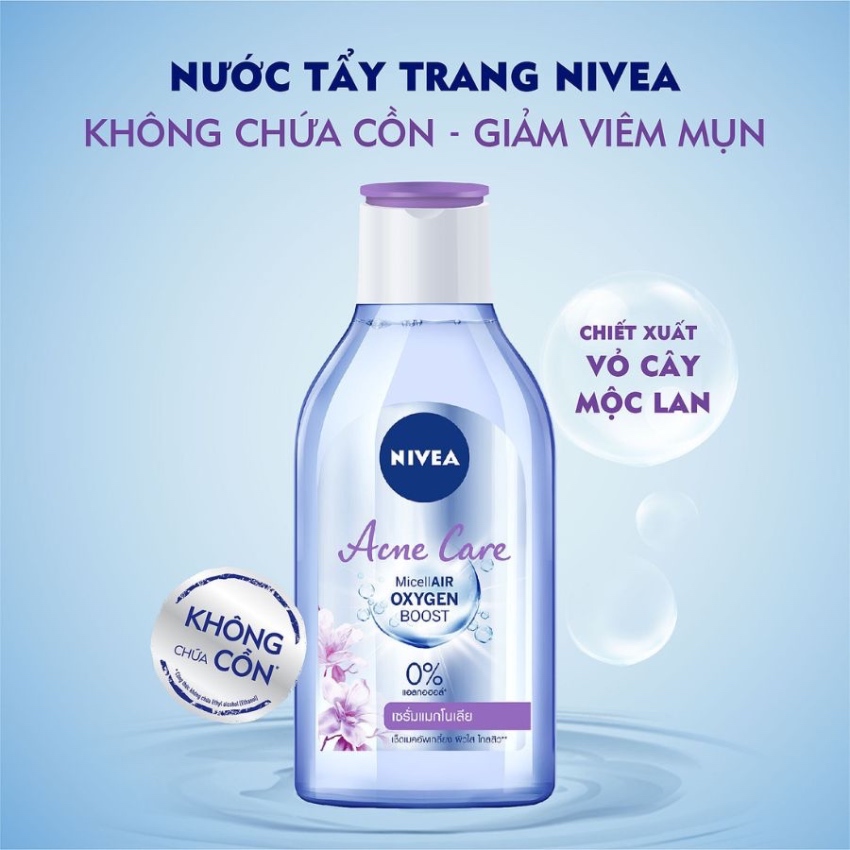 Nước Tẩy Trang Sạch Sâu Ngăn Ngừa Mụn Nivea Acne Clear Micellair Oxygen Boost (125ml)