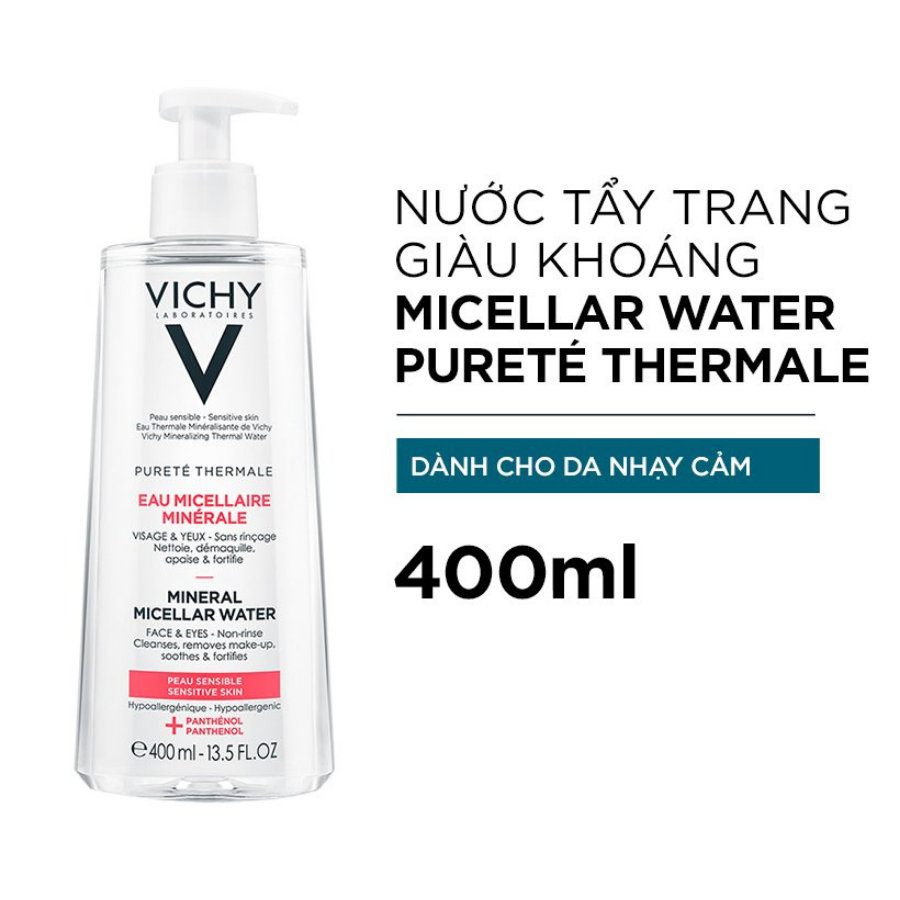 Nước Tẩy Trang Giàu Khoáng Chất Cho Da Nhạy Cảm Vichy Pureté Thermale Mineral Micellar Water For Sensitive Skin (400ml) 