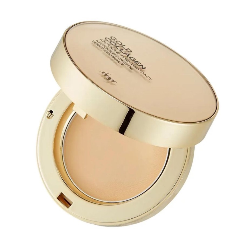 Phấn Nền Che Khuyết Điểm The Face Shop Gold Collagen Ampoule Two-Way Pact V201 (9.5g)