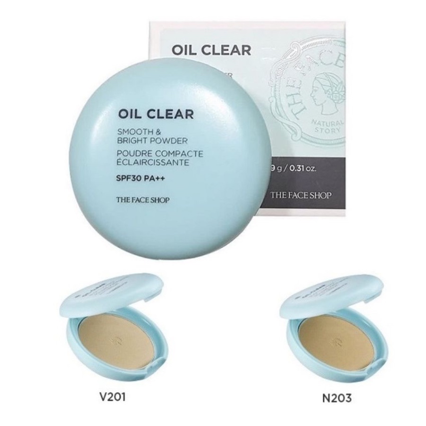 Phấn Phủ Kiềm Dầu The Face Shop Oil Clear Smooth & Bright Pact V201 (9g) 
