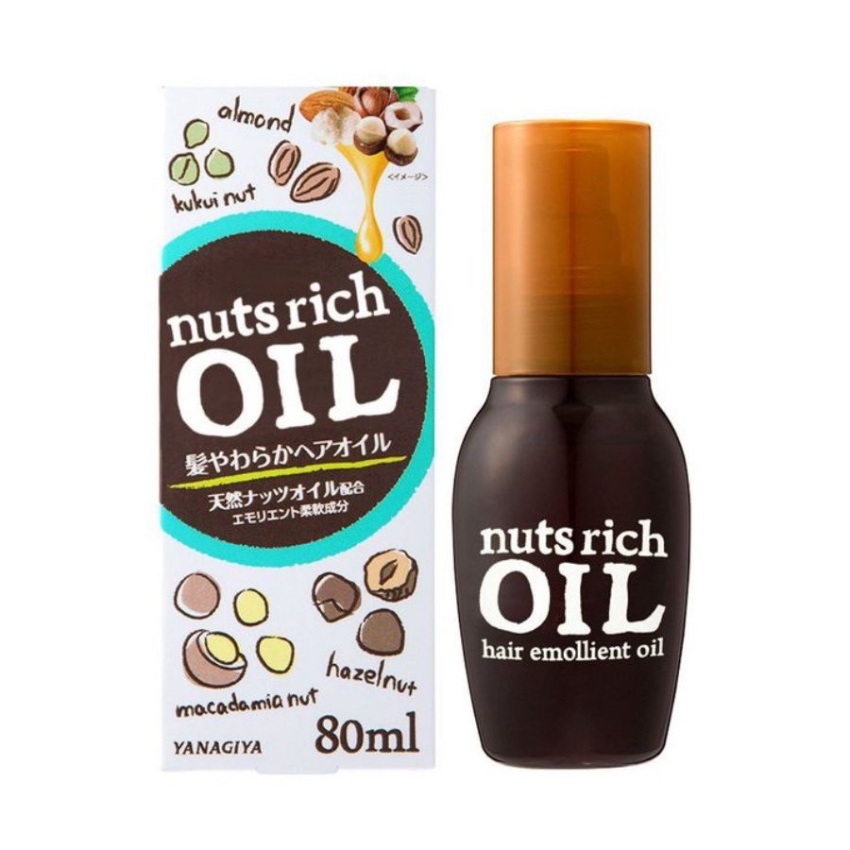 Tinh Dầu Dưỡng Tóc Yanagiya Nuts Rich Hair Emollient Oil (80ml)