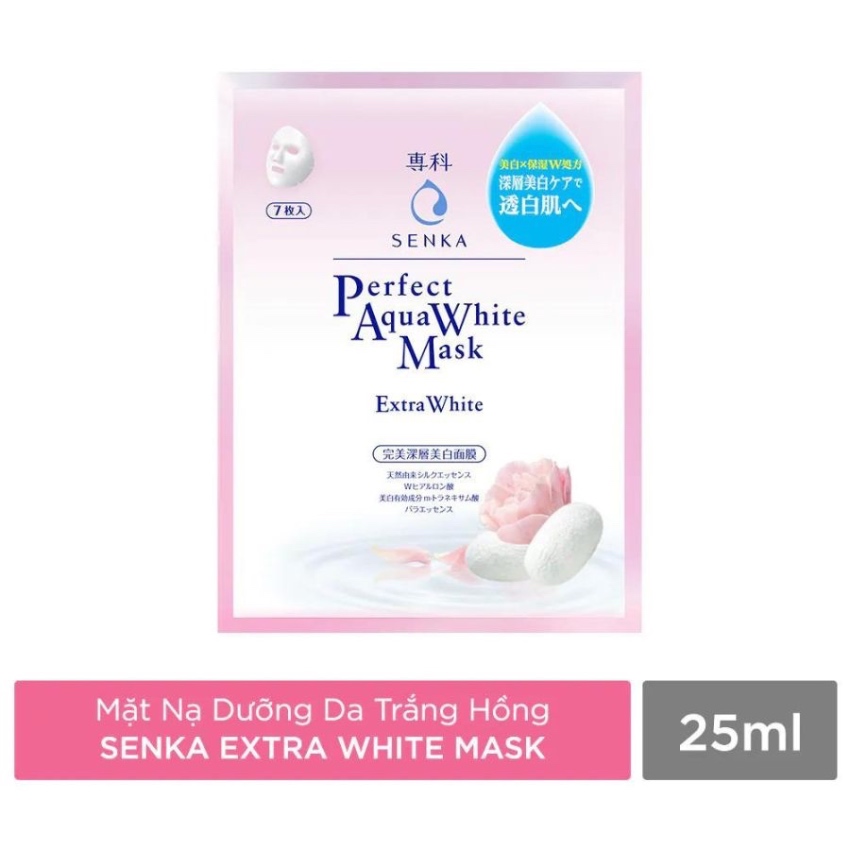 Mặt Nạ Hoa Hồng Dưỡng Ẩm Da Senka Perfect Aqua Extra White Mask (Miếng 25ml)