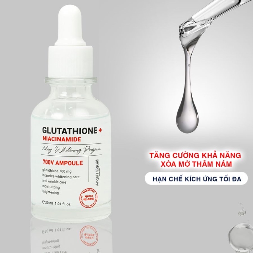 Serum Dưỡng Da Truyền Trắng Angel's Liquid 7Day Whitening Program Glutathione 700 V-Ample