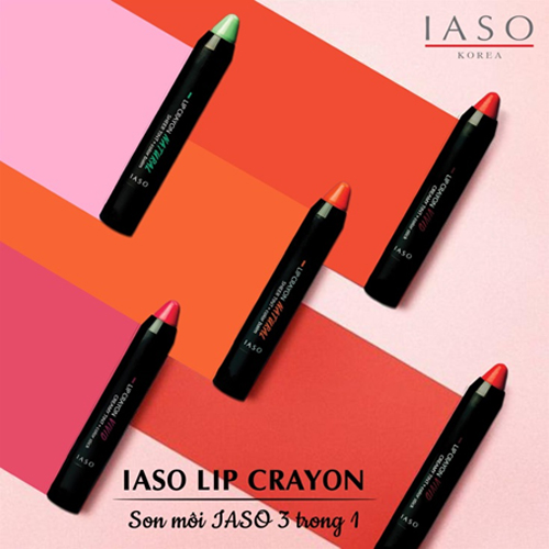 Son Môi Bút Chì IASO - Tint Lip Crayon 3 in 1