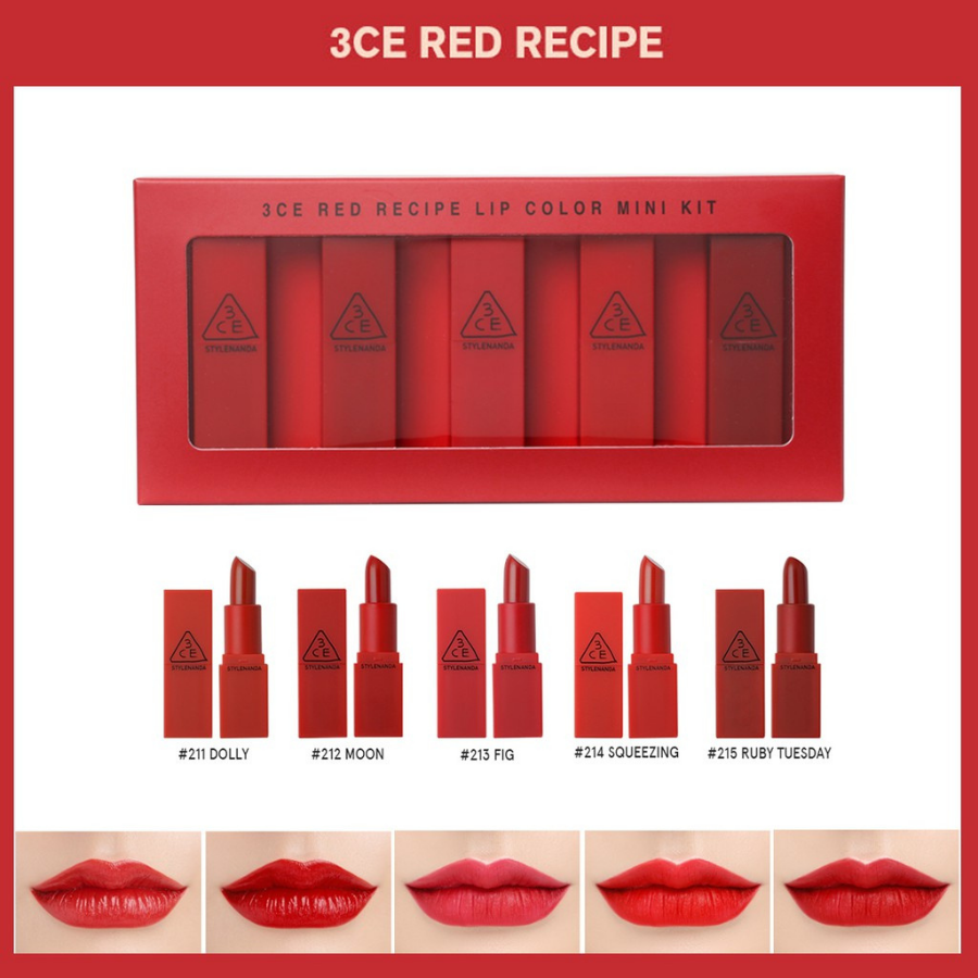 Son Lì 3CE Red Recipe Matte Lip Color - Màu 213 Fig - Đỏ Hồng Đất