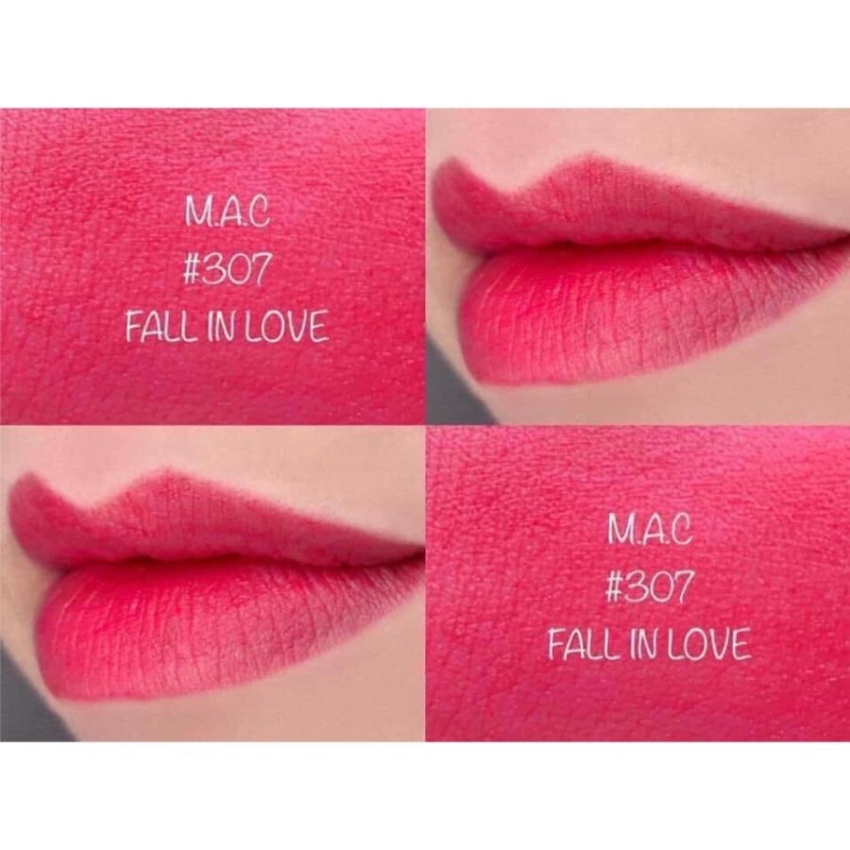 Son Lì MAC Powder Kiss Lipstick - Màu 307 Fall In Love: Hồng Fuchsia 