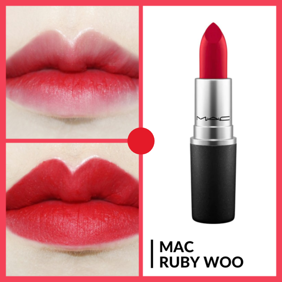 Son MAC Retro Matte Lipstick - Màu 707 Ruby Woo: Đỏ Cổ Điển 