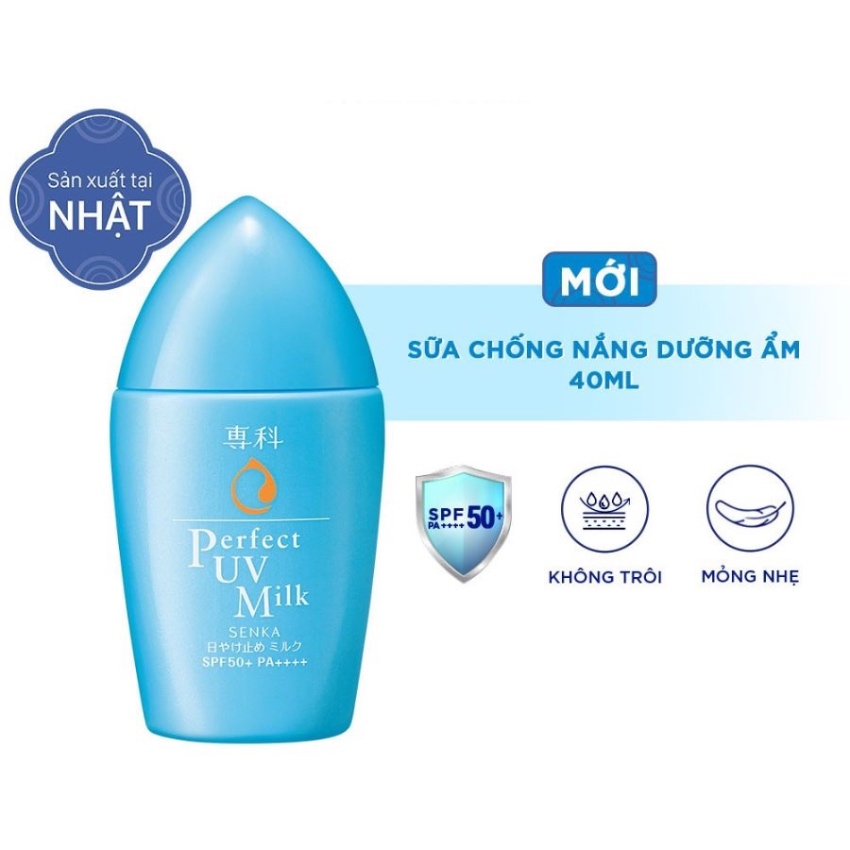 Sữa Chống Nắng Dạng Sữa Senka Perfect UV Milk SPF50+/PA++++ (40ml)