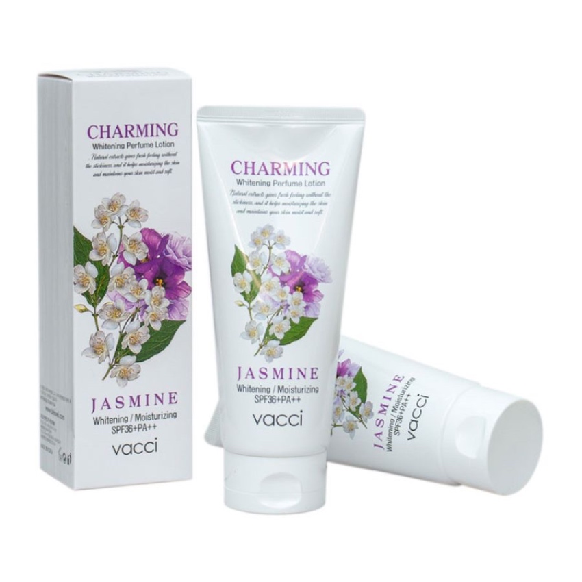 Sữa Dưỡng Thể Cấp Ẩm Trắng Da Hương Nước Hoa Vacci Charming Whitening Perfume Lotion - Lilac (180ml) 