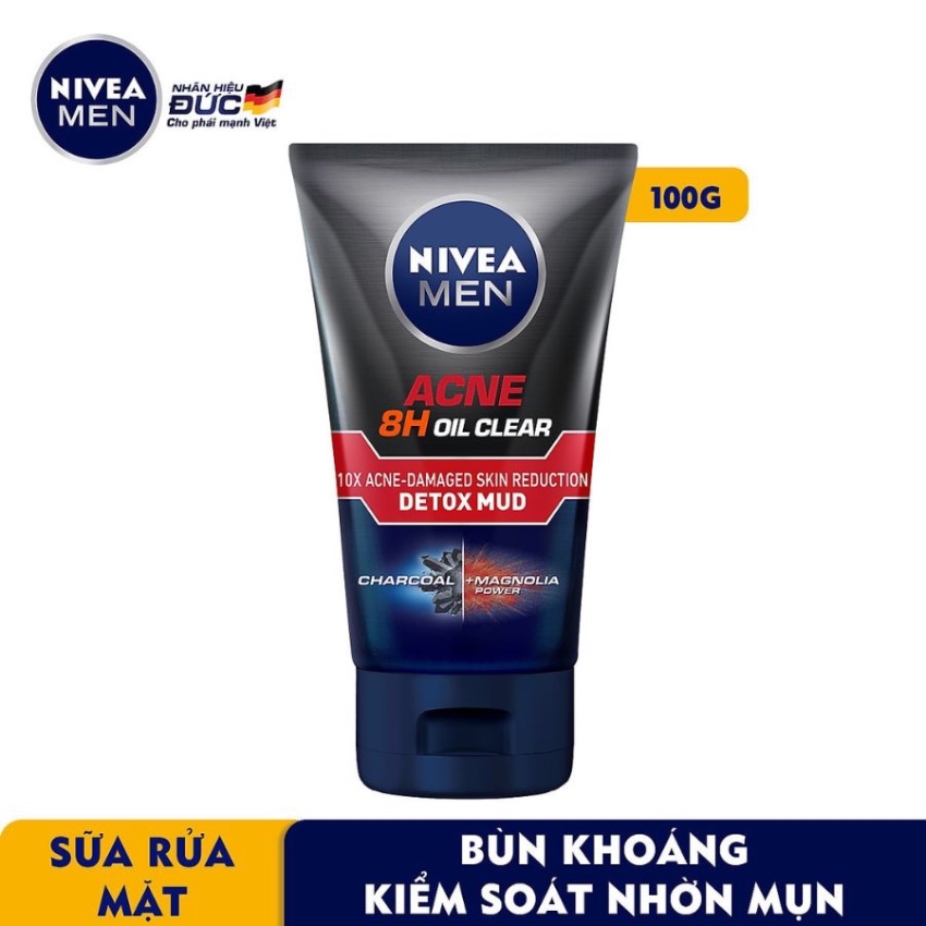 Sữa Rửa Mặt Giúp Giảm Mụn & Hư Tổn Da Cho Nam Nivea Men Acne Oil Clear (100g)