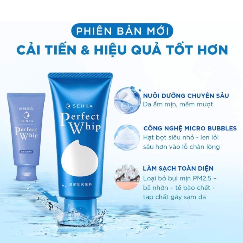 Sữa Rửa Mặt Tạo Bọt Senka Perfect Whip Facial Foam Wash (120g)