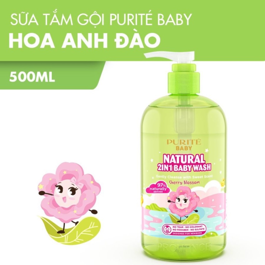 Sữa Tắm Gội Thiên Nhiên Purité Baby Natural 2IN1 Baby Wash (500ml)