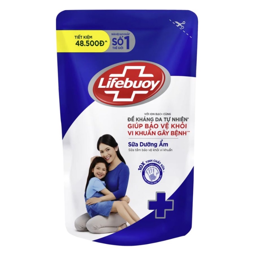 Sữa Tắm Lifebuoy Bảo Vệ Khỏi Vi Khuẩn - Chăm Sóc Da Với Tinh Chất Sữa (850g) + Tặng Nước Rửa Tay (450g)