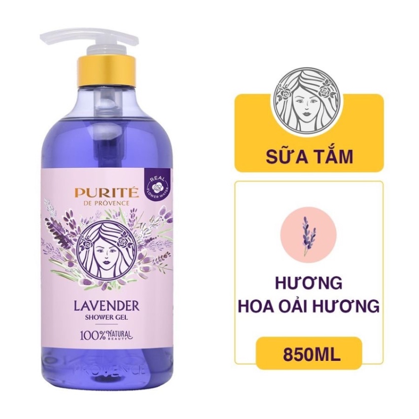 Sữa Tắm Thư Giãn Hương Hoa Oải Hương Purité Lavender Shower Gel (850ml)