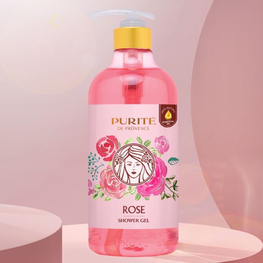 Sữa Tắm Dưỡng Da Mềm Mịn Hương Hoa Hồng Purité Rose Shower Gel (850ml) + Tặng Dầu Gội (180ml)