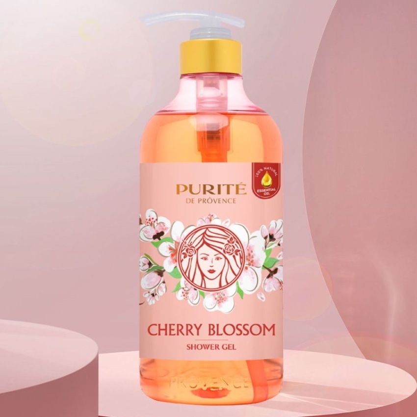 Sữa Tắm Sáng Mịn Da Hương Hoa Anh Đào Purité Cherry Blossom Shower Gel (850ml) + Tặng Dầu Gội (180ml) 