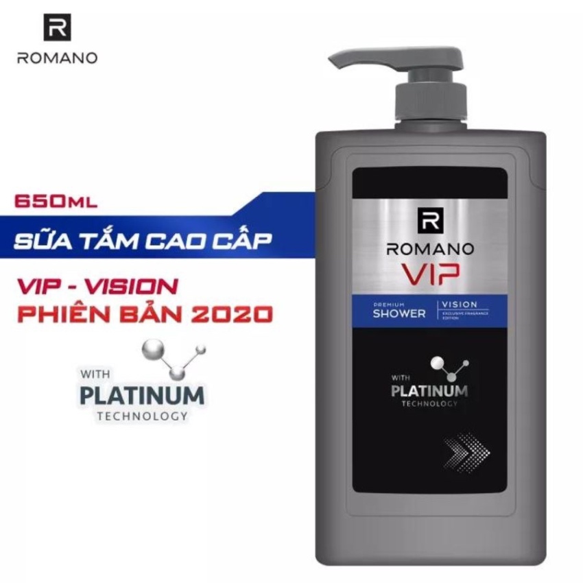 Sữa Tắm Cao Cấp Cho Nam Romano Vip Premium Shower Vision (650g)