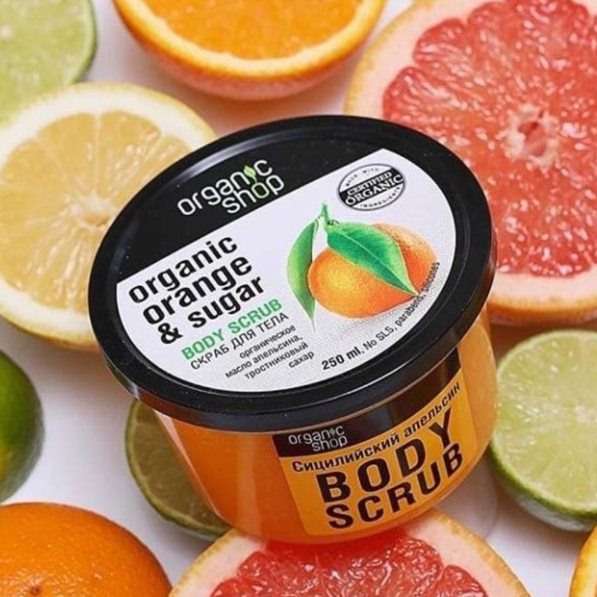 Tẩy Tế Bào Chết Toàn Thân Organic Shop Orange & Sugar (250ml)