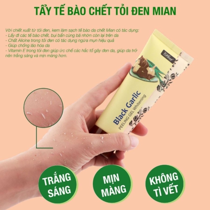 Tẩy Tế Bào Chết Sáng Da Chiết Xuất Tỏi Đen Mian Peeling Gel Whitening (50g)