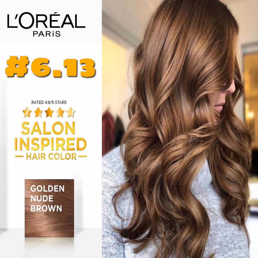 Kem Nhuộm Dưỡng Tóc L'Oréal Excellence Fashion Hair Color Cream #6.13 Golden Nude Brown - Nâu Vàng Ánh Khói (172ml) 