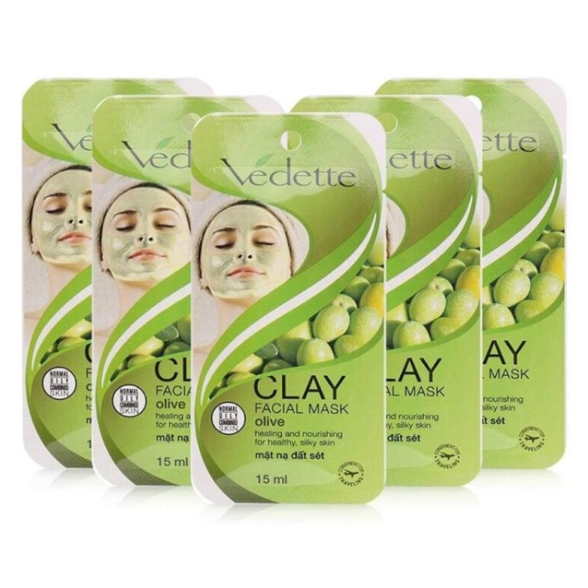 Mặt Nạ Đất Sét Sạch Sâu Dạng Gói Vedette Clay Mask - Olive (15ml)