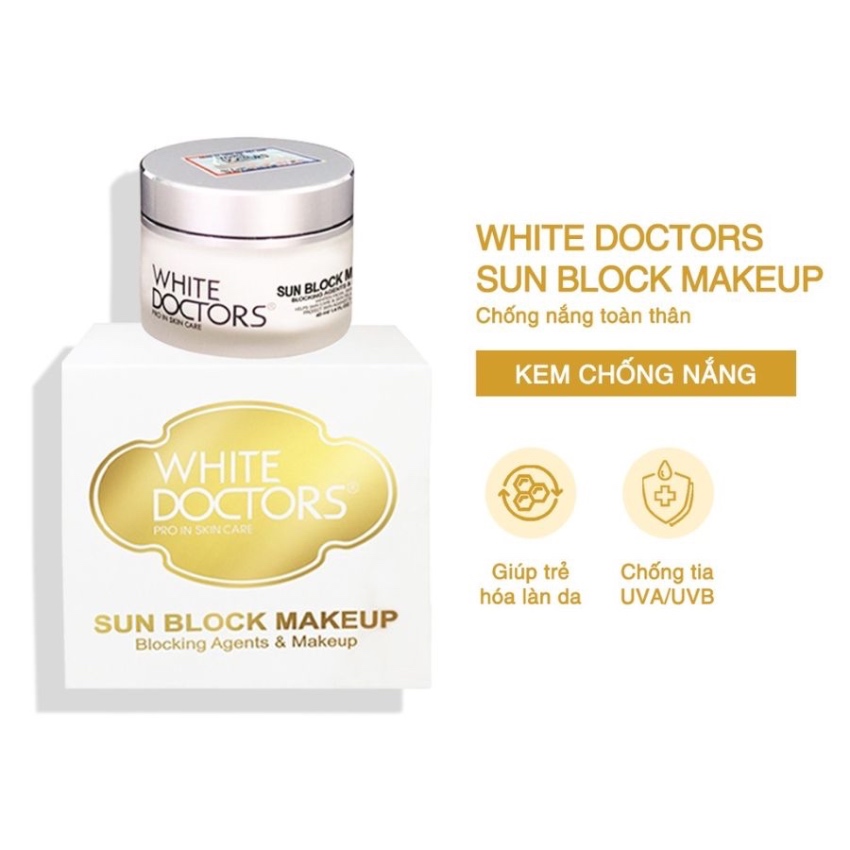 Kem Dưỡng Da Chống Nắng Trang Điểm White Doctors Sun Block Makeup (40g)