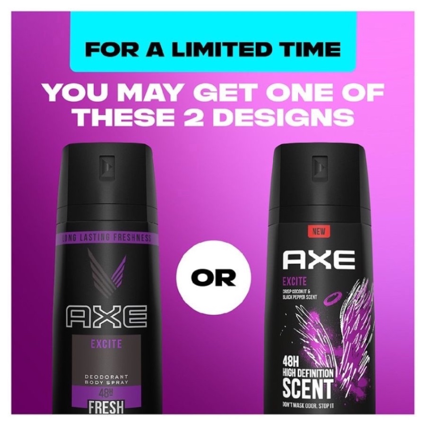 Xịt Khử Mùi AXE Excite Deodorant & Body Spray (150ml) 