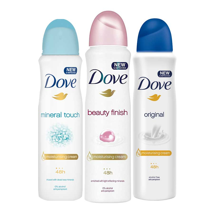 Xịt Khử Mùi Mồ Hôi Dove Mineral Touch Moisturising Cream (150ml) 