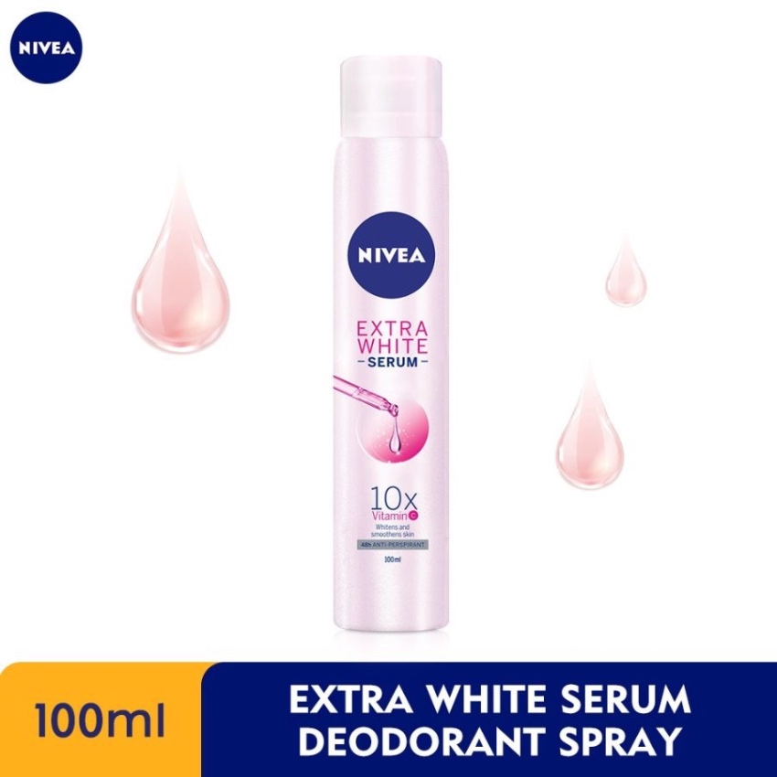 Xịt Khử Mùi Toàn Thân Dưỡng Da Sáng Mịn Nivea Extra White Serum 10X Vitamin (100ml)