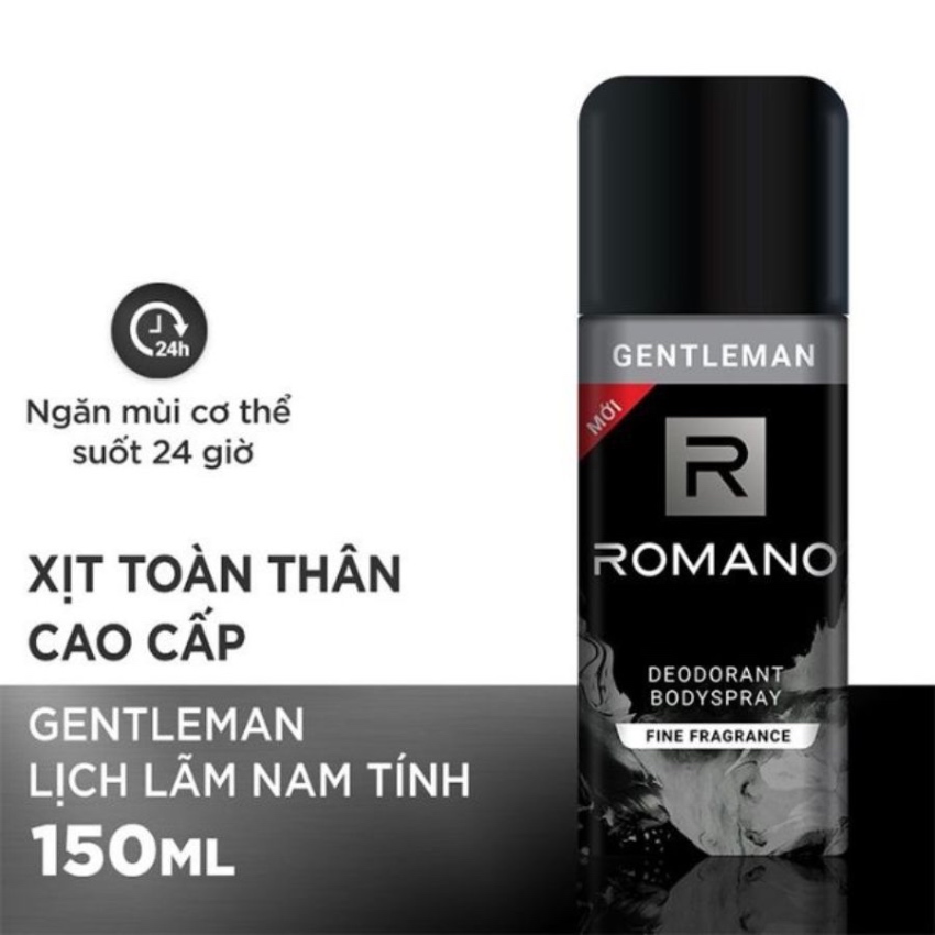 Xịt Khử Mùi Toàn Thân Cho Nam Romano Gentleman (150ml)