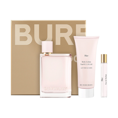 Bộ Nước Hoa Nữ Burberry Her Eau De Parfum (100ml) + Mini (10ml) + Dưỡng Da Body Lotion (200ml) 