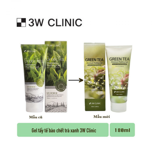 Gel Tẩy Tế Bào Chết 3W Clinic Green Tea Moisture Peeling (180ml) 