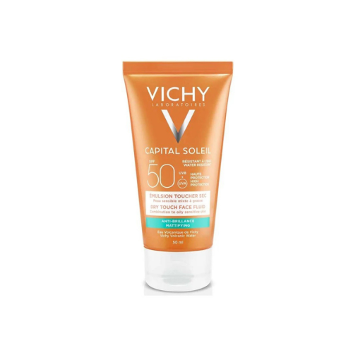 Kem Chống Nắng Không Nhờn Rít Cho Da Hỗn Hợp & Nhạy Cảm Vichy Idéal Soleil Mattifying Dry Touch Face Fluid SPF50 UVB + UVA (50ml)