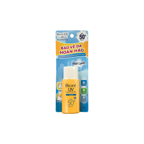 Sữa Chống Nắng Kháng Khuẩn Mát Lạnh Bioré UV Perfect Protect Milk Cool SPF50/PA+++ (25ml) (Chai)