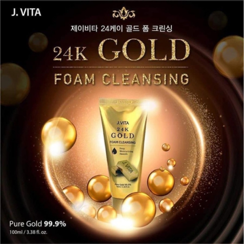 Sữa Rửa Mặt Tạo Bọt Tinh Chất Vàng J.VITA 24K Gold Foam Cleansing (100ml)