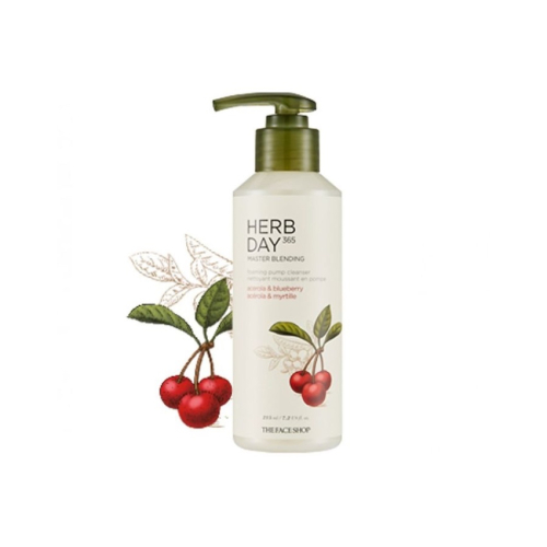 Sữa Rửa Mặt The Face Shop Herb Day 365 Master Blending Foaming Cleanser - Acerola & Blueberry (215ml)
