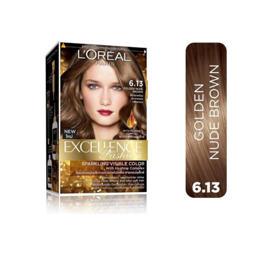 Kem Nhuộm Dưỡng Tóc L'Oréal Excellence Fashion Hair Color Cream #6.13 Golden Nude Brown - Nâu Vàng Ánh Khói (172ml)