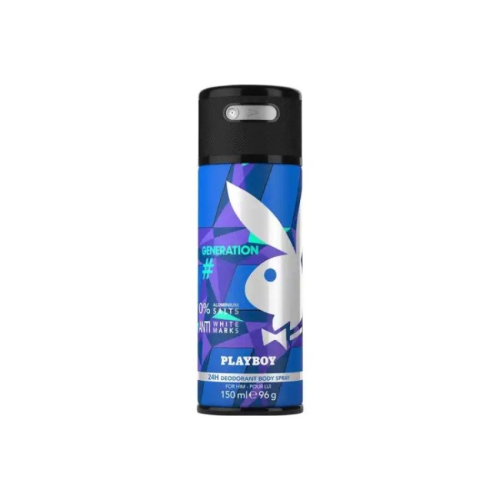 Xịt Khử Mùi Toàn Thân Nam Playboy Generarion 24h Deodorant Body Spray (150ml)